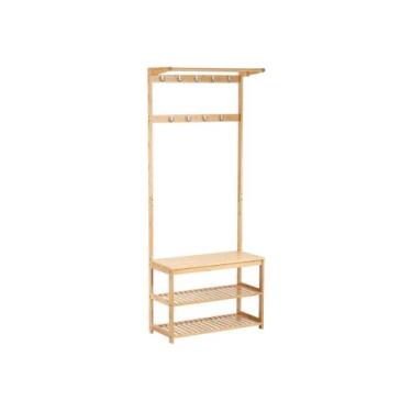 Imagem de Sapateira Com Cabideiro Boho Chic Decorativa Em Bambu Natural - Casa H