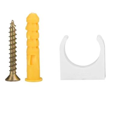 Imagem de Braçadeira de tubulação em forma de u braçadeiras de tubulação de gás de água de plástico clipes de fixação de suporte resistente para sistemas de encanamento HVAC Material PPR (32mm + parafuso 20pcs)