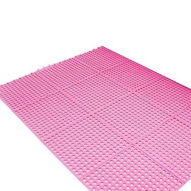 Imagem de Tapete modular emborrachado box banheiro antiderrapante vestiário 30x30cm tapete antiderrapante banheiro Impermeável e Resistente(rosa,6)
