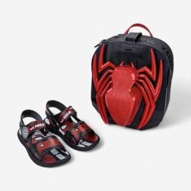 Imagem de Sandália Infantil Preta Homem Aranha Adventure Bag Grendene Kids - G K
