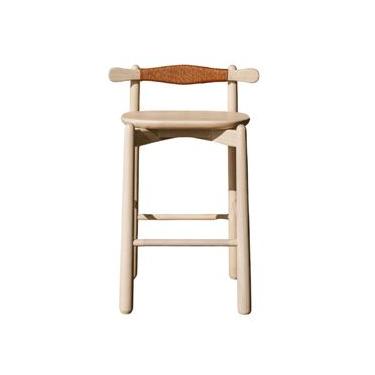 Imagem de Banqueta Uçá Verniz Madeira Tauari (ambiente interno) Assento em Madeira e Encosto com Corda