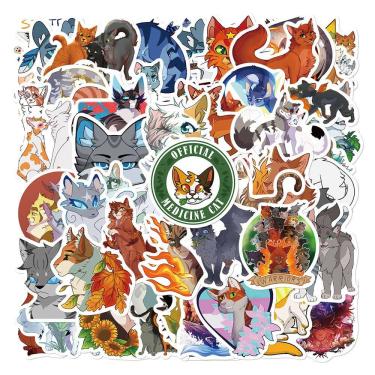 Imagem de Adesivos Warriors Cats, vinil impermeável, 52 unidades para laptop