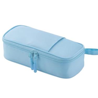 Imagem de Estojos com compartimentos，Estojos de grande capacidade，Estojo De Lápis De Grande Capacidade Camada Escolar(Azul)