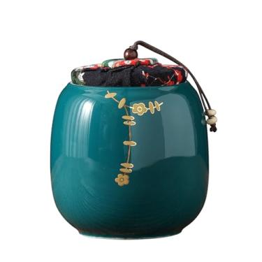 Imagem de YXCQHZM Urna pequena para cinzas humanas - Urna de cerâmica artesanal de 600 ml - para cinzas de cães/cinzas de gato/pássaros