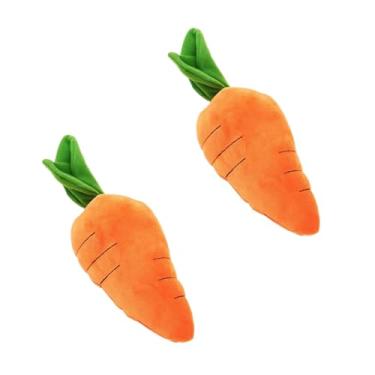 Imagem de 2 peças melhores suprimentos para animais de estimação, brinquedo de pelúcia para raças pequenas, médias e grandes, cenoura fofa com squeaker macio, brinquedo de pelúcia em forma de cenoura com som