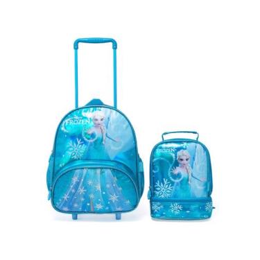 Imagem de Kit Mochila Rodinha Frozen Lancheira Escolar Disney