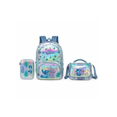 Imagem de Kit Mochila Disney Lancheira Estojo Escolar Stitch Infantil