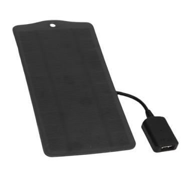 Imagem de RiToEasysports Painel Solar USB, Painéis de Energia do Carregador Solar USB de 5 W Com Silício Monocristalino de Alta Eficiência para Carregamento de Telefone Em Viagens de Acampamento Ao Ar (BLACK)
