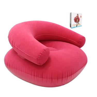 Imagem de Cadeira Inflável,Espreguiçadeira Dobrável e Portátil com Acabamento Aveludado,Mobília Inflável - Para Ar Livre, Acampamento, Cinema Em Casa, Sala, Quarto, Praia, Piscina E Viagem