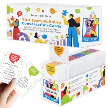 Imagem de 700 Team Building Conversation Cards for Coworkers, Fun Team Building Games for Work, Communication Cards for Deeper Connections, Ice Breaker Question Cards for Work to Get to Know Your Colleagues