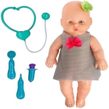 Imagem de Boneca de brinquedo realista, bebe, recem-nascido, com roupinhas e acessorios, carinhosa, graciosa