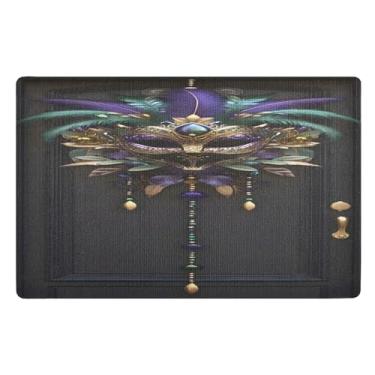 Imagem de Qilmy Máscara de carnaval de carnaval capachos para ambientes externos 81 x 50 cm, tapete de boas-vindas interno, tapetes de banho fofos, capacho frontal antiderrapante para entrada, pátio, áreas de