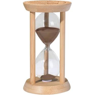 Imagem de Ampulheta de 5 minutos, temporizador de areia, temporizador de vidro de cinco minutos de madeira, mini relógio de areia marrom de 5 minutos, reloj de Arena - Relógio de areia exclusivo para sala de