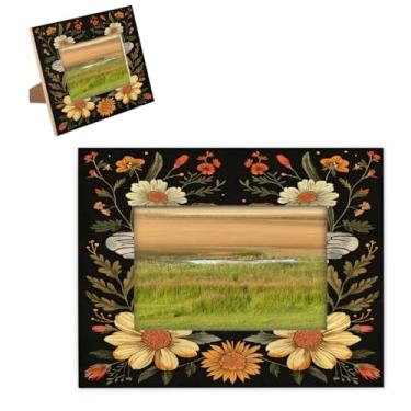 Imagem de hongjinglin Porta-retrato de 20,3 x 25,4 cm, lindas flores de abelha, molduras para fotos com tapete de parede e mesa, para decoração de casa e amigos da família, ideias de presente de casamento