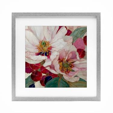 Imagem de Stupell Industries Cimarron Flowers Ornate Details Impressão emoldurada cinza sob vidro, design por Annabelle Hall, 40,6 x 40,6 cm