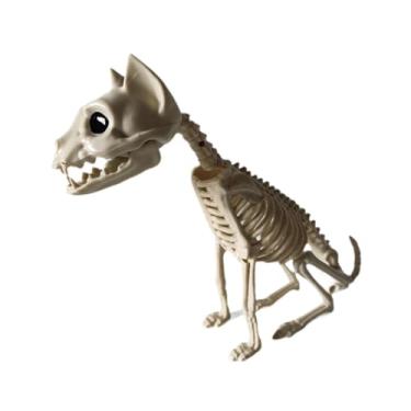 Imagem de XLWLLNJ Estatueta de Esqueleto de Halloween, Enfeite de Mesa Criativo E Assustador, Decoração para Festas E Casas Mal-assombradas, Gato, Tamanho real