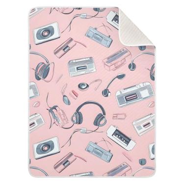 Imagem de xigua Fita cassete cobertor de algodão para bebês, cobertor leve e macio para recepção e cobertor para berço, carrinho de bebê, cobertores de berçário, 76 x 101 cm