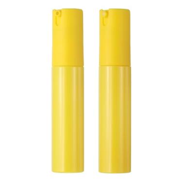 Imagem de YELARXI Frascos de bomba sem ar, recipientes recarregáveis de cosméticos para viagem para artigos de higiene pessoal adequado para (hidratante/xampu/creme) 30 ml e 2 peças e amarelo