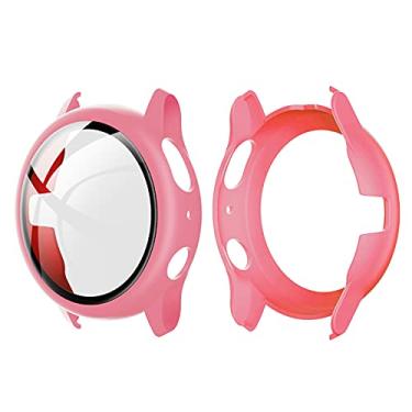 Imagem de Capa de PC Duro com Protetor Tela Vidro Temperado Proteção Completa Case Fino Transparente Bumper Shell Substituição para Galaxy Watch Active 2