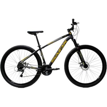 Imagem de Bicicleta Aro 29 SAIDX Galant PRO Bike com Quadro de Alumínio, 21 Marchas e Câmbios Indexáveis (Preto/Amarelo, 17)