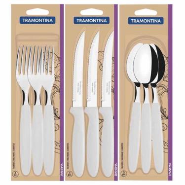 Imagem de Jogo de Garfos, Facas e Colheres Ipanema Branco Com 9 Unidades - Tramo