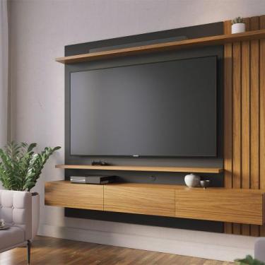 Imagem de Painel TV 70 Pol 180cm Bancada Suspensa Ripado Luca C04 - D'Rossi - D 