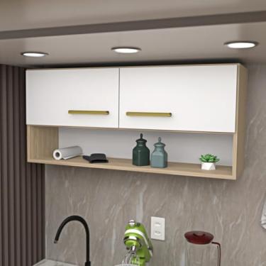 Imagem de Armário Aéreo Cozinha Modulado 2 Portas Compacta 15mm (Dubai/Branco)