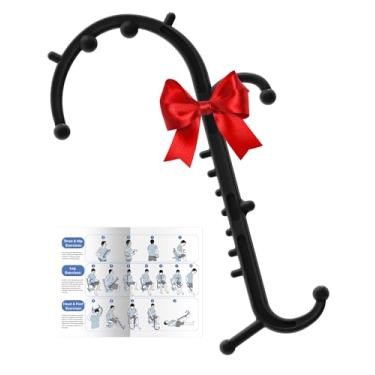 Imagem de Massageador de pescoço no ombro traseiro para alívio da dor nos tecidos profundos, ferramentas de massagem de bengala com ponto de gatilho atualizado, gancho de ponto de pressão manual de