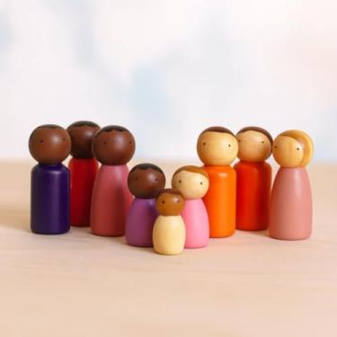 Imagem de Bonecos de Constelação Familiar Mistura Brasileira: Kit de 28 Representantes de Madeira Grande Mistura Brasileira