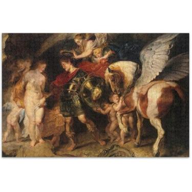 Imagem de Rubens Prints Perseus Andromeda Puzzles 500 peças para presentes adultos para amantes de quebra-cabeças, paisagem personalizada, cenário de flores, 20,5 x 14,9 polegadas