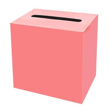 Imagem de Caixa de cartão vermelho claro para lembrancinhas de casamento, porta-cartões para recepção de dinheiro para recepção de casamento, chás de bebê, aniversário, festa de aniversário, decoração de mesa