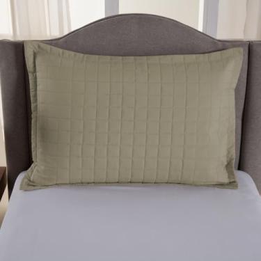 Imagem de Porta Travesseiro Matelado Copacabana 70x50cm 100% Poliéster Micropercal 300 Fios – 1 Peça (Cáqui)
