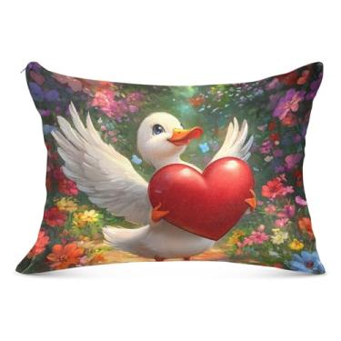 Imagem de Love Dove Heart Wings Romântico Flanela Fronha Decorativa King Queen Tamanho Padrão Fronhas Linda Decoração de Travesseiros, King Size, 50,8 cm x 101,6 cm