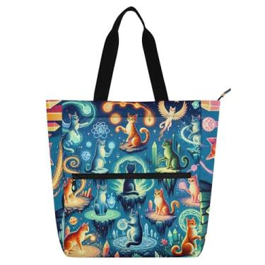 Imagem de Sacolas femininas exóticas de trabalho de lona com zíper bolsa de praia para professores e amantes de livros presentes