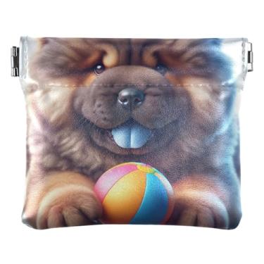 Imagem de Funny Dog Chow Chow Puppy Bolsas femininas personalizadas para moedas e bolsas fofas para troca de cartões para meninas, Cachorro fofo Chow Chow 2, One Size