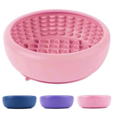 Imagem de Tigela de lambida para cães, tigela antiderrapante ZOURYNUA para cães com alimentação lenta, tapete de enriquecimento para distração, alívio da ansiedade, freezer, silicone livre de BPA e lavável na