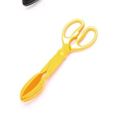 Imagem de Pinça durável para cocô de estimação com design fácil de segurar para cães, limpeza externa, coleta de resíduos e cuidados diários com animais de estimação, amarelo