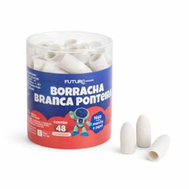 Imagem de Borracha Ponteira Branca, Caixa com 48 unidades