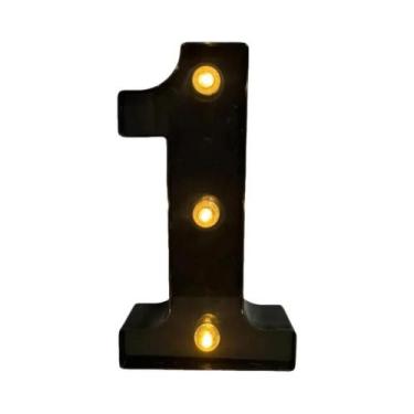 Imagem de Letras E Números De LED Preto Iluminados Para Decoração De Casa, Bar, 