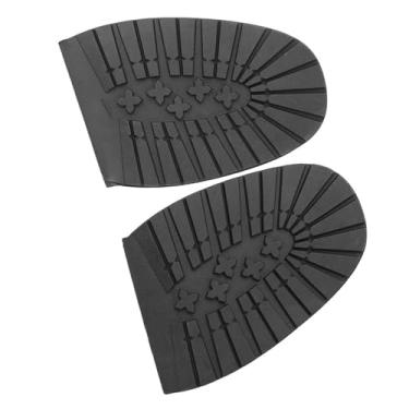 Imagem de Dioche Botas Sapatos Anti Deslizamento Frente Calcanhar Solas de Borracha Mudo Solas Sapatos Acessórios de Reparo Durável Confortável de Substituição para Homens Mulheres Preto 17cm (Antepé preto)