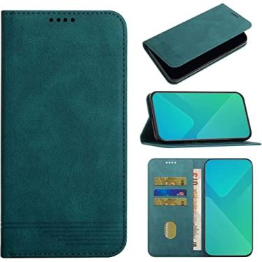 Imagem de IENYU Capa carteira para iPhone 13 Pro Max/13 Pro/13/13 Mini, capa flip magnética de couro PU estilo notebook retrô com suporte, capa protetora de corpo inteiro (cor: verde, tamanho: 13 Pro 6,1 polegadas)