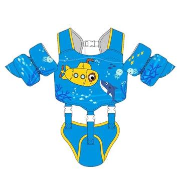 Imagem de Gogokids Colete de natação infantil para crianças de 11 a 29,9 kg, boias de segurança duplas, asas de água, jaqueta de natação infantil com alças removíveis na virilha para meninos e meninas de 1 2, 3
