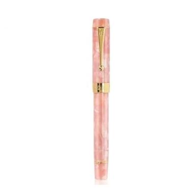 Imagem de MURVE Caneta-tinteiro de resina fina 18 KGP clipe dourado para negócios, escritório, presente, papelaria, material escolar (Sakura Pink)
