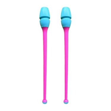 Imagem de harayaa Conjunto de 2 bastões de ginástica, acessórios de fitness, bastões giratórios artísticos para exercícios, 35 cm de comprimento, equipamento de, Style E