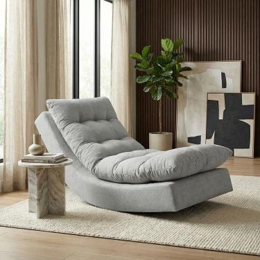 Imagem de Poltrona Balance Exclusiva Bouclé Premium De Luxo Com Leve Balanço Para Sala Quarto e Área de Leitura