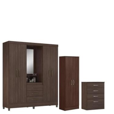 Imagem de Guarda Roupa Casal Capelinha Pérsia com Multiuso Golden com Cômoda Ast