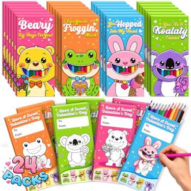 Imagem de YEGEER Lápis de cor de dia dos namorados a granel, 12 cores sortidas, conjunto de 24 lápis de colorir pré-afiados, prêmios essenciais para professores para sala de aula, material de volta às aulas