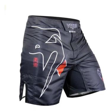 Imagem de Bermuda Fightshort Boxe Muay Thai MMA Venum Black Belt New Style Black