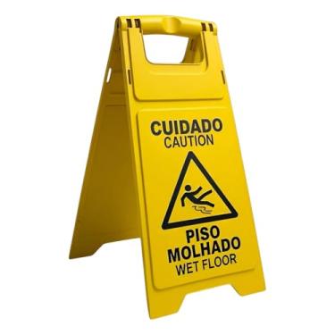 Imagem de Placa de Sinalização Cuidado Piso Molhado (1)