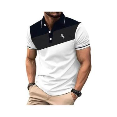 Imagem de Camisa Polo Casual Masculina De Verão Com Estampa Digital 3D, Top De B
